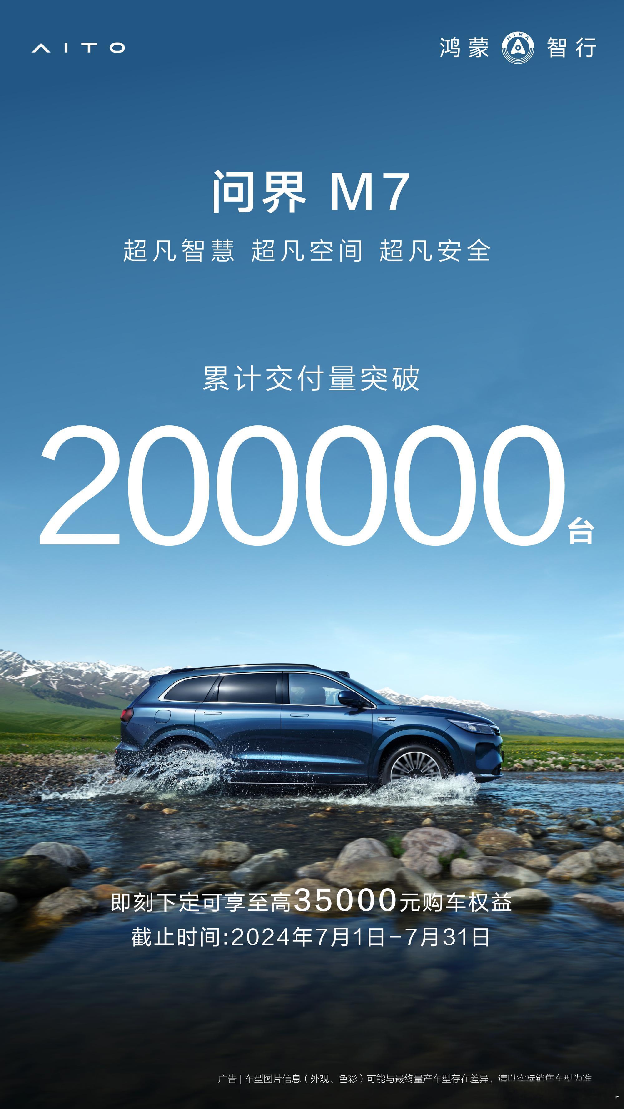 问界M7累计交付超过20万辆，绝大部分都是新M7和新M7 Ultra！不得不说，