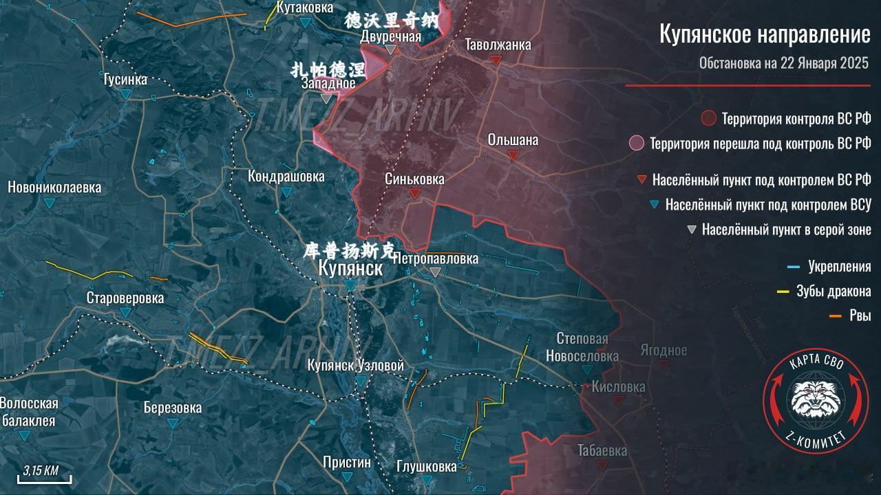 Z先生更新德沃里奇纳情况来源：Z комитет + карта СВО 