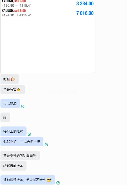简简单单又落地一笔，黄金4130空，抵达4120，二斩100点！今天的剧本节奏非