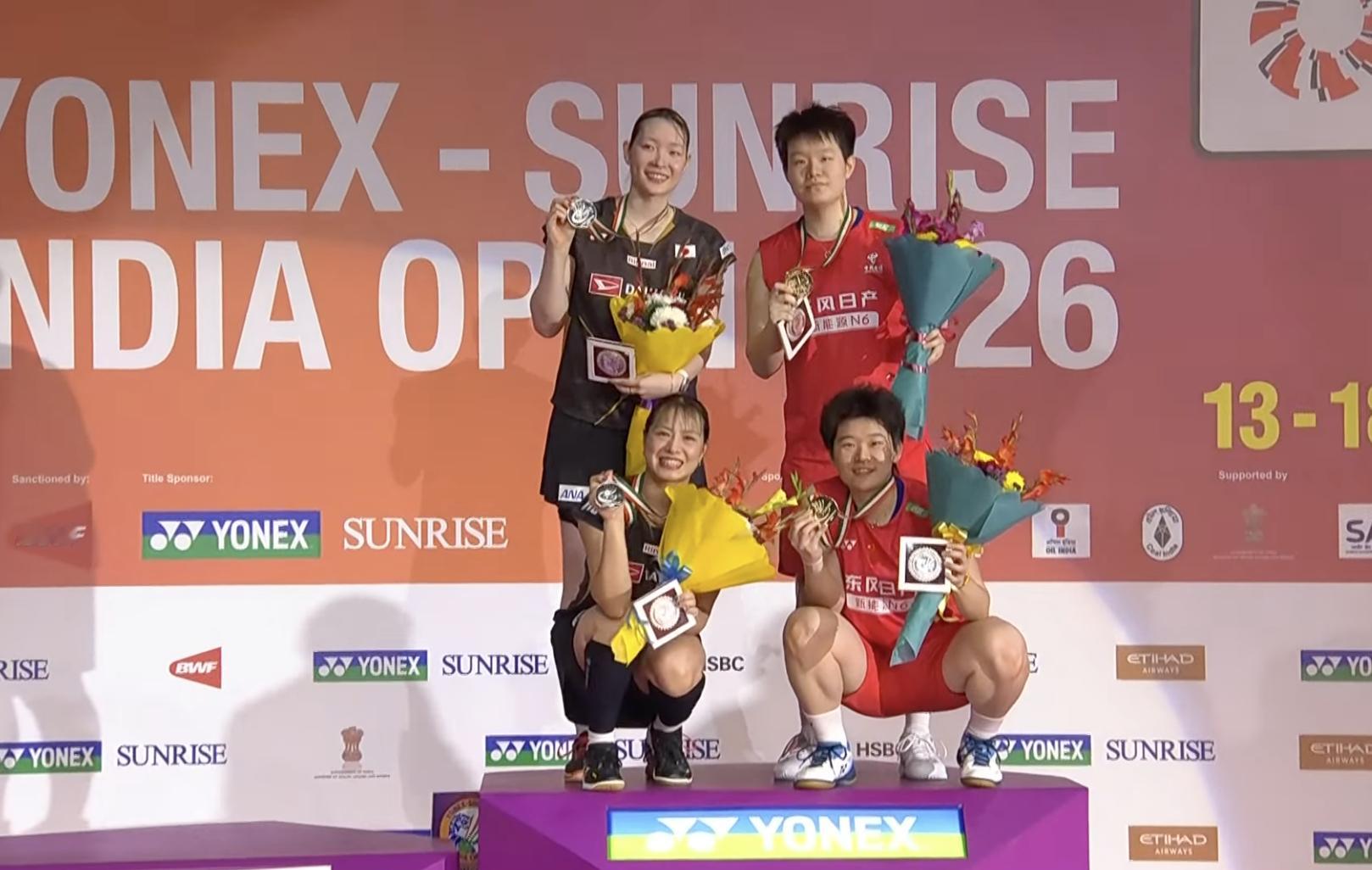 🏆女双冠军：刘圣书/谭宁🇨🇳🥈女双亚军：福岛由纪/松本麻佑🇯🇵恭喜四