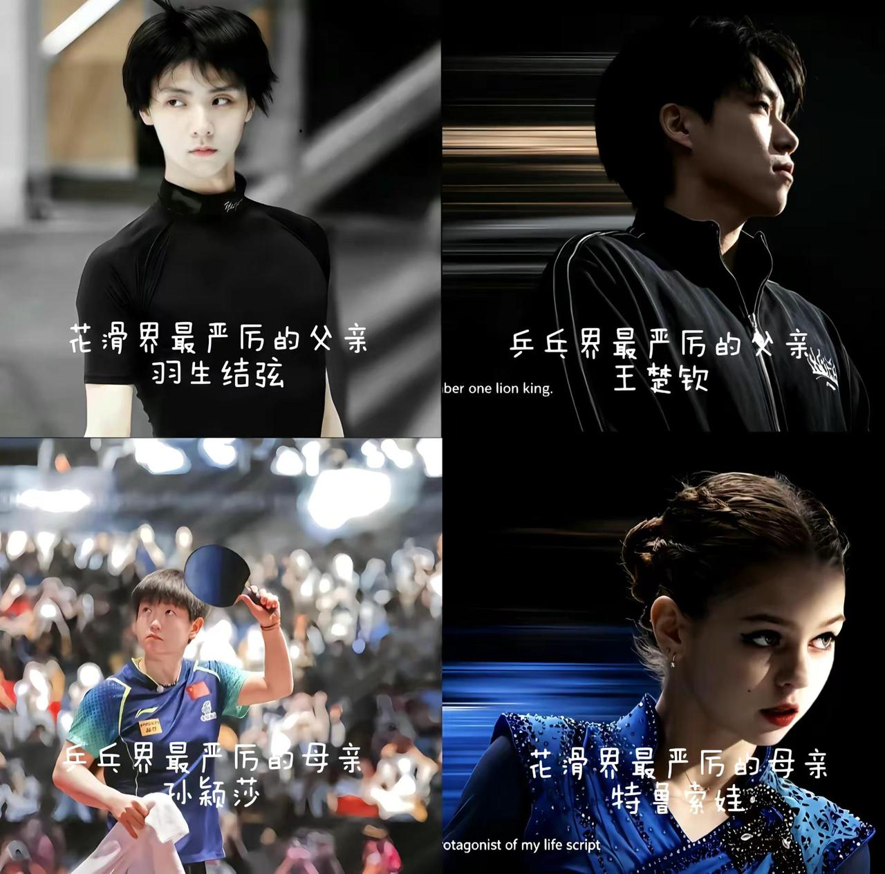 羽生结弦 王楚钦孙颖莎特鲁索娃