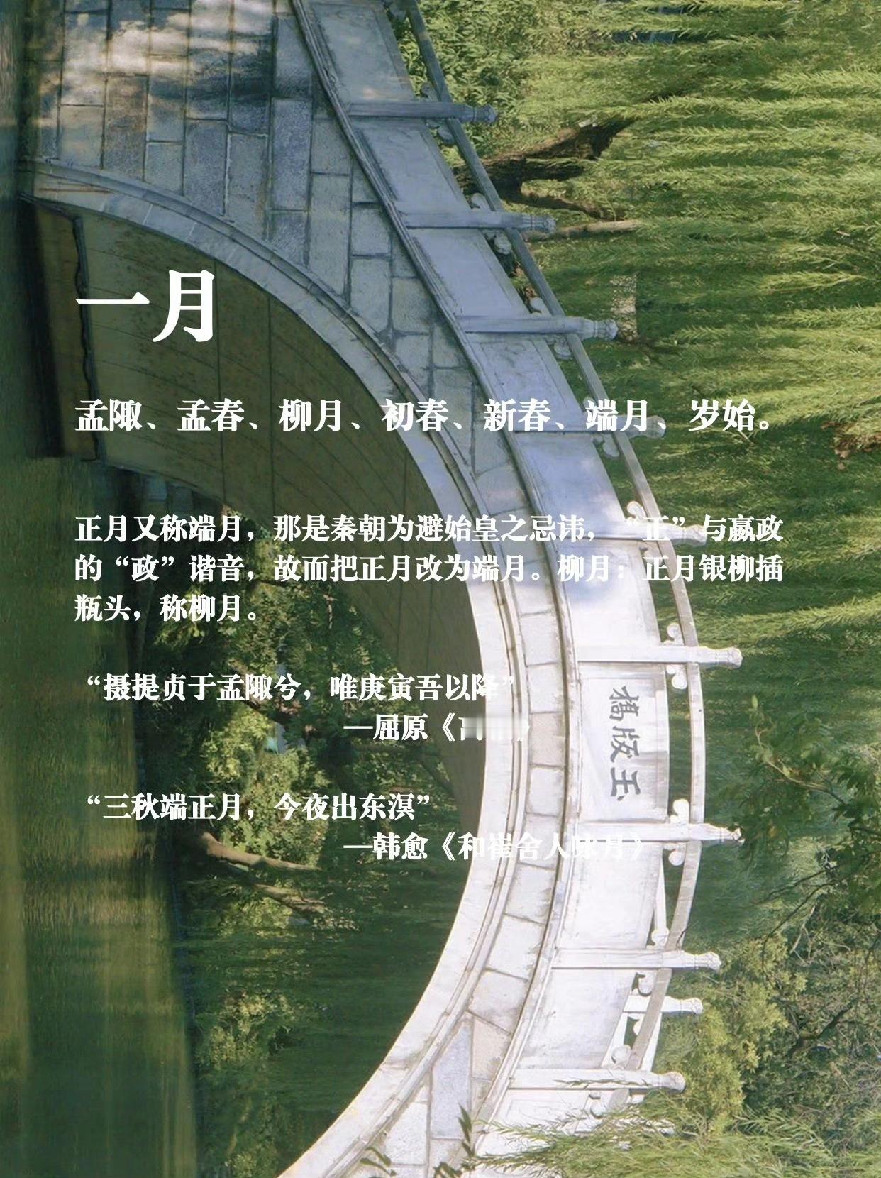 古人对月份的雅称 