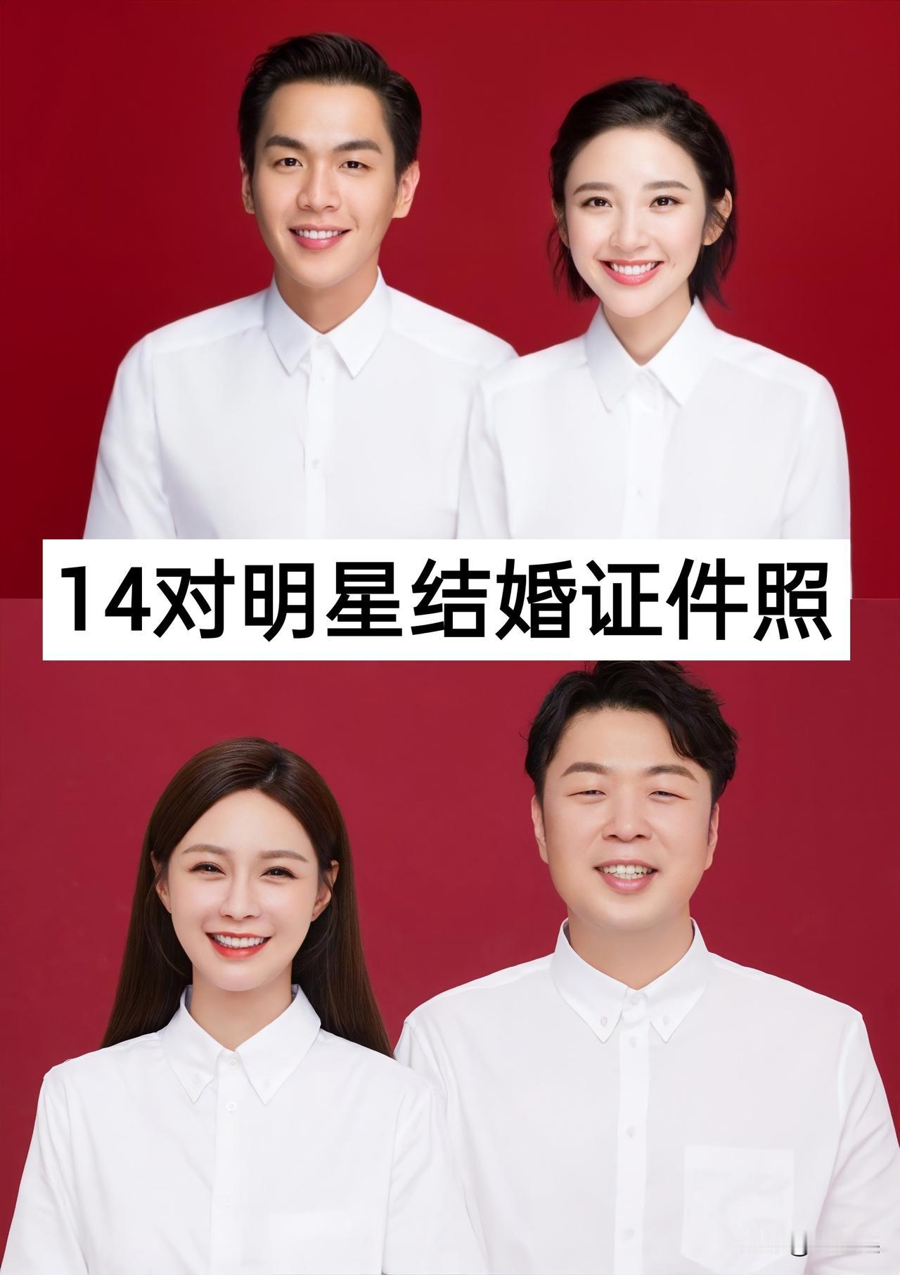 14对“明星夫妻“结婚证件照明星夫妻合影 明星夫妻