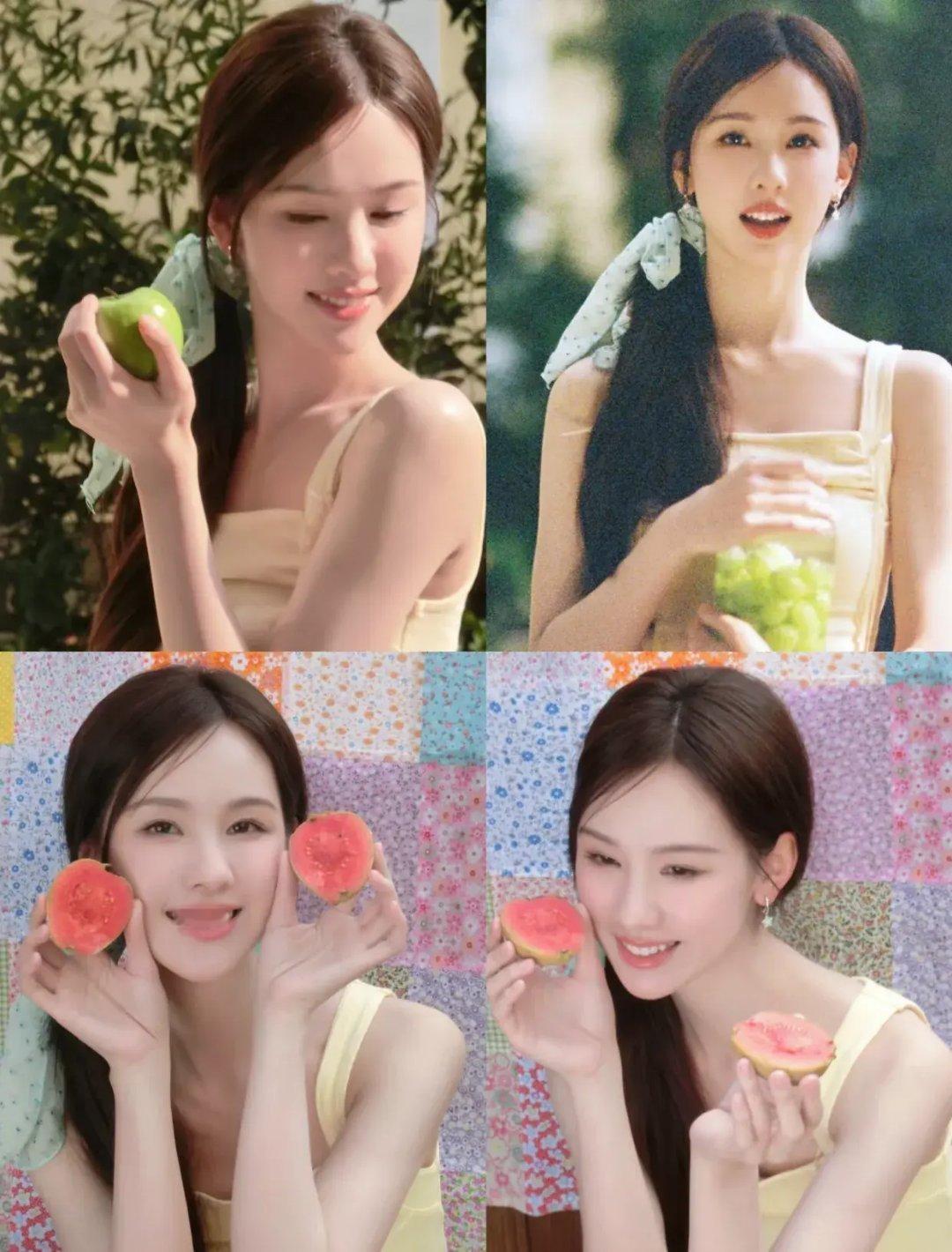 陈都灵夏日水果写真淡黄裙子美出新高度，有初恋女友的感觉！ ​​​