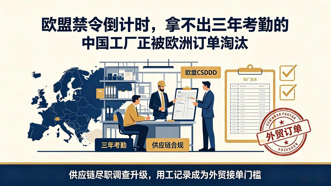 欧盟禁令倒计时，拿不出三年考勤的中国工厂正被欧洲订单淘汰 
 
欧盟《禁止强迫劳