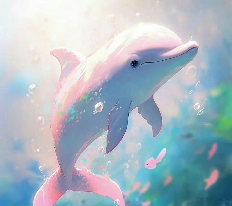 秒赞这只粉色海豚，所有坏运都掰掰[比耶] ​​​