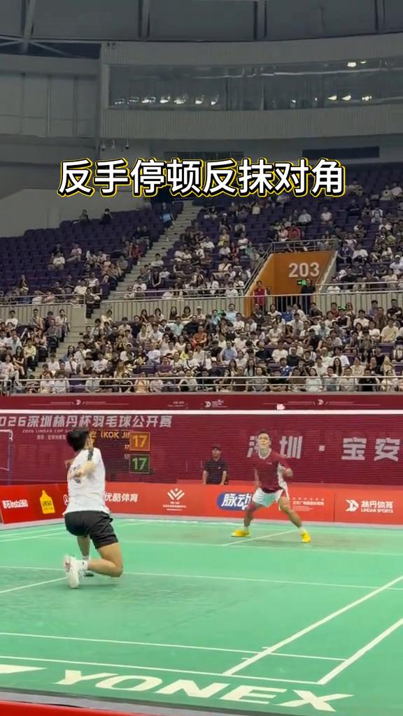 被偷教科书处理。
继续变，再变，持续拉开，停顿推挑，反手杀球，抓住机会，直接侧跳