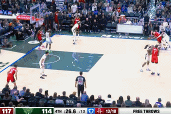 申京华丽2+1助火箭锁定胜局！
北京时间11月10日，火箭与雄鹿的比赛来到最后时