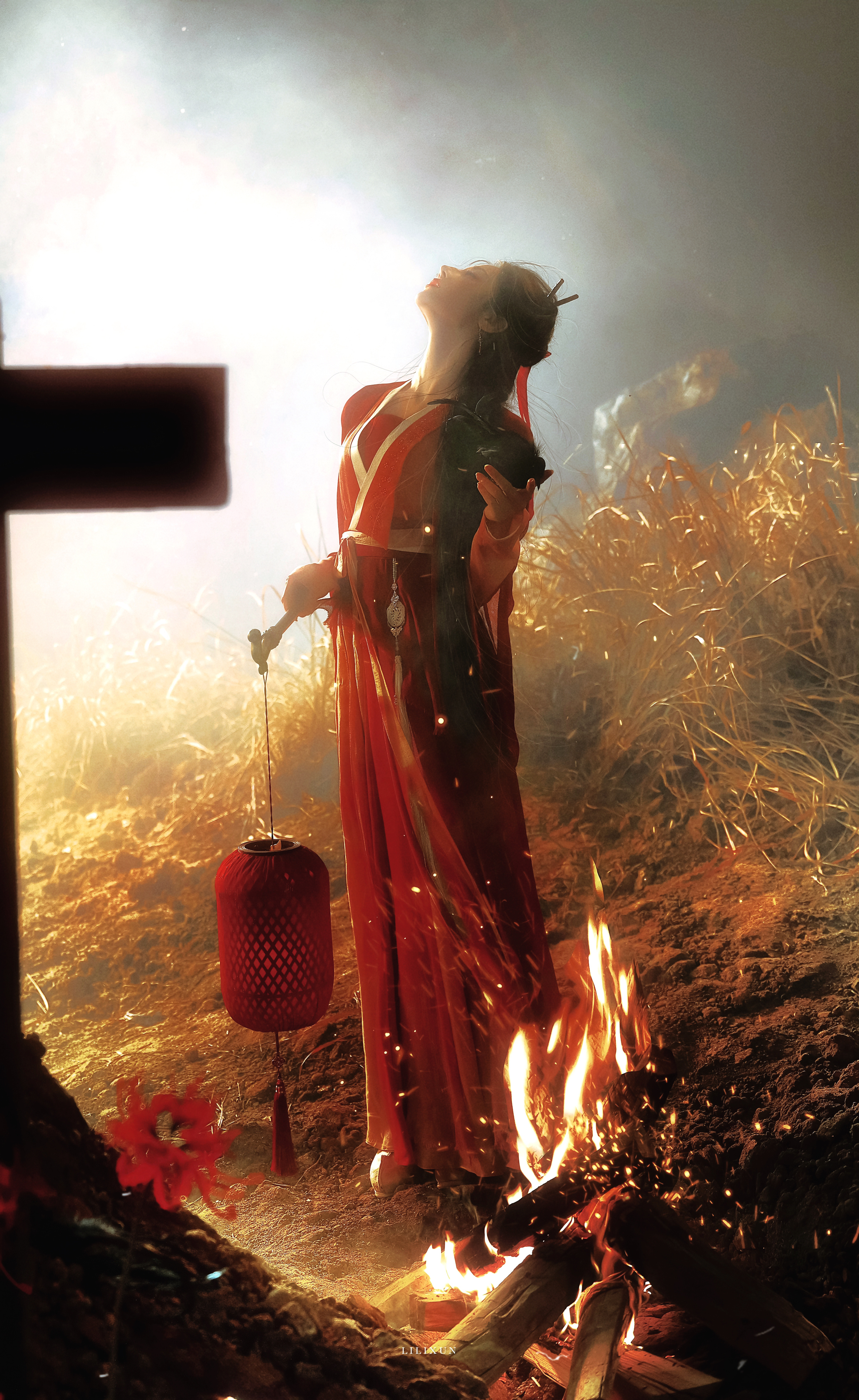 万灵之主贺思慕 🩸白日提灯 迪丽热巴红衣女鬼塑