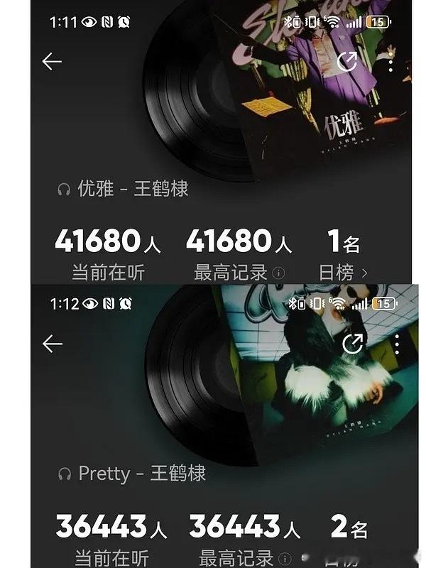 王鹤棣两首新歌同时近8w人在线收听 ​​​