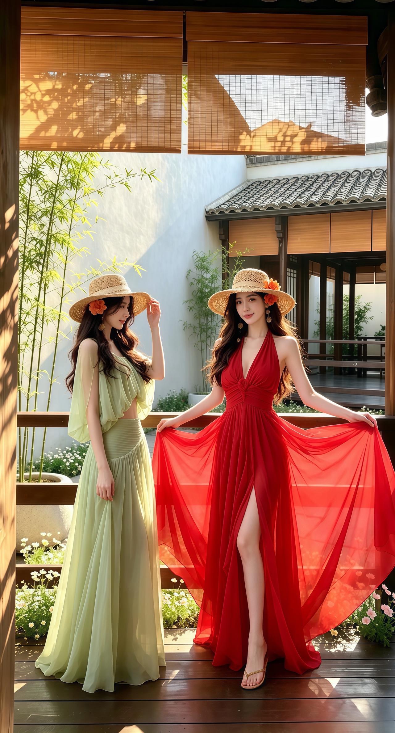 把明艳又舒适的度假裙穿身上 度假神裙 热门法式温柔风 闺蜜在一起的样子