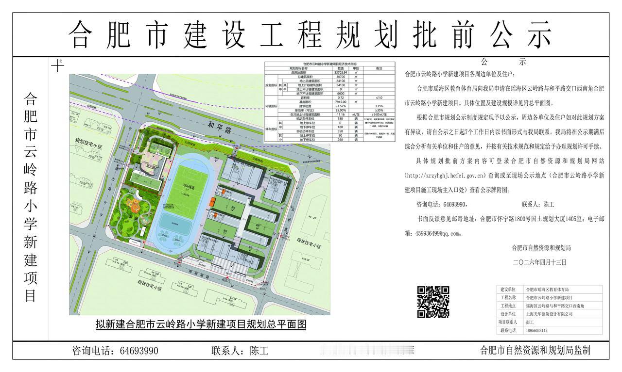 合肥身边事云岭路小学即将开建，和平路片区越来越好！