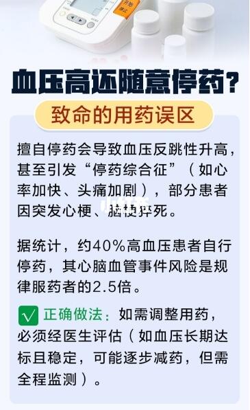 血压刚稳定就急着停葯？可别犯糊涂！ 血压突然“反扑”，脑血管、心脏都会...