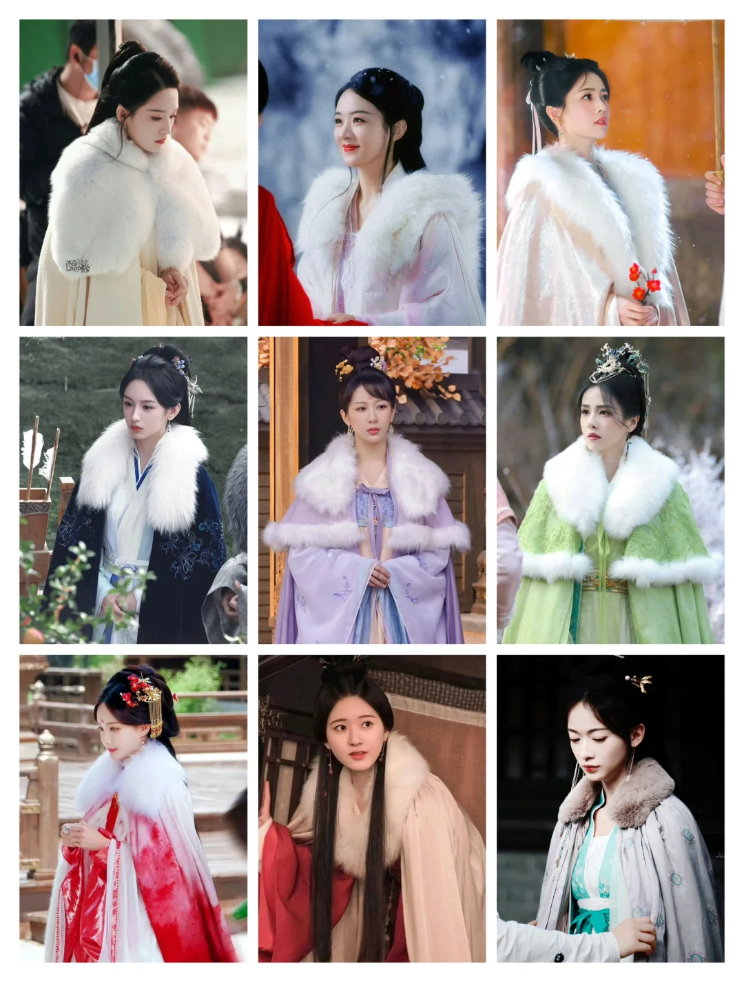 好看的厚毛领斗篷