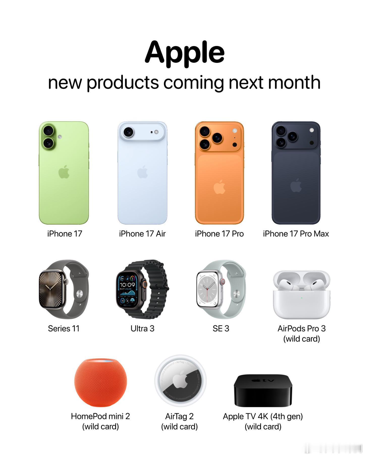 iPhone17全系价格曝光 除了iPhone17系列外还有Apple Watc
