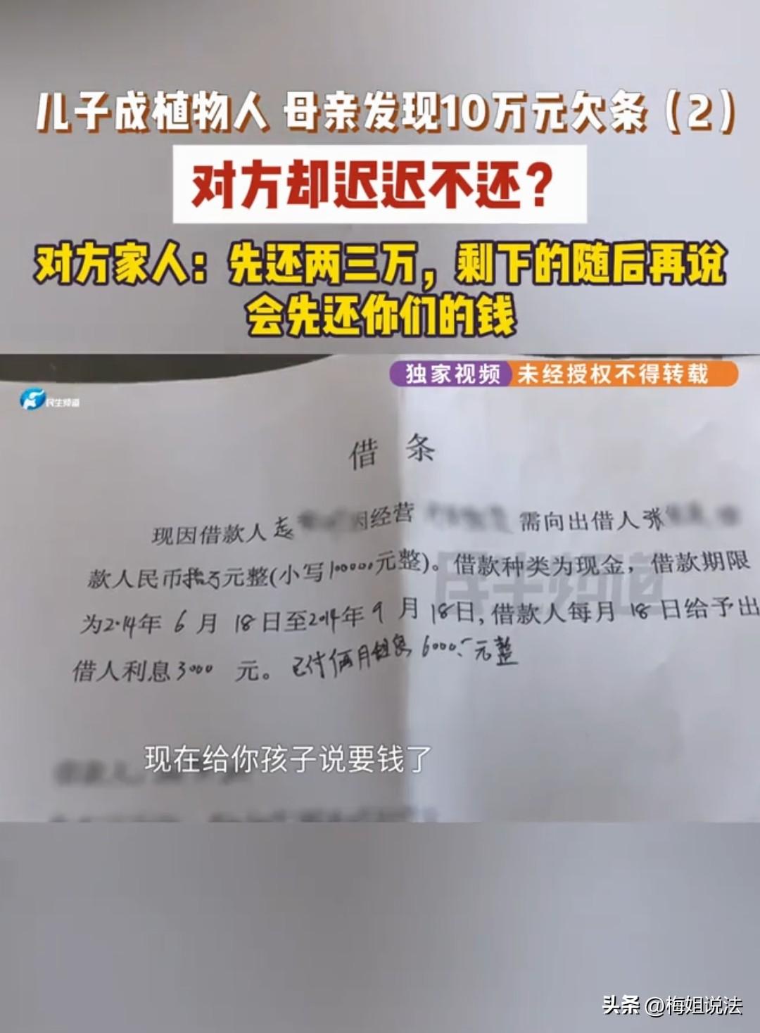 河南洛阳，一场车祸，直接导致杨女士的儿子造成永久性脑损伤，经过三次开颅手术捡回一