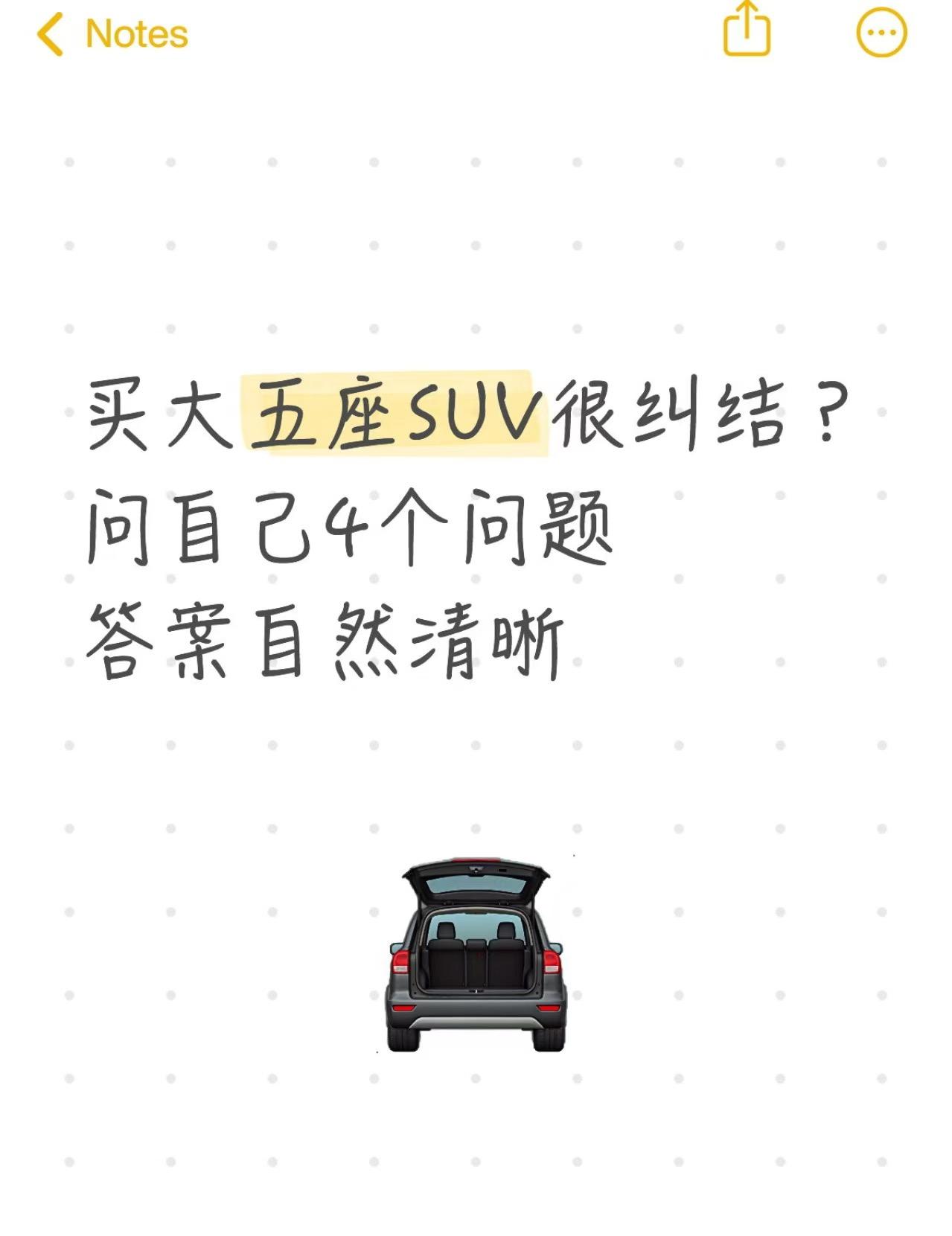 买大五座SUV很纠结？问自己4个问题，答案自然清晰
前段时间有朋友问我，“25万