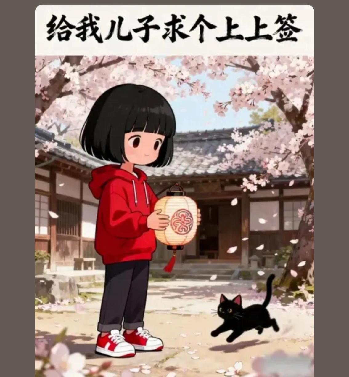 天下母亲
给你家儿子求个上上签
愿你家儿子
左手揽着健康
右手揽着幸福
双手接着