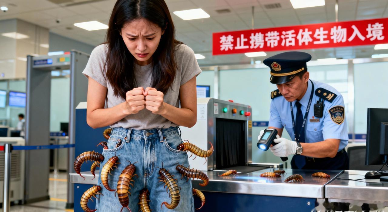 今天刷到个离谱热搜——女子入境时裤子里藏了2斤多活虫！海关检查时虫子还在蠕动，咱