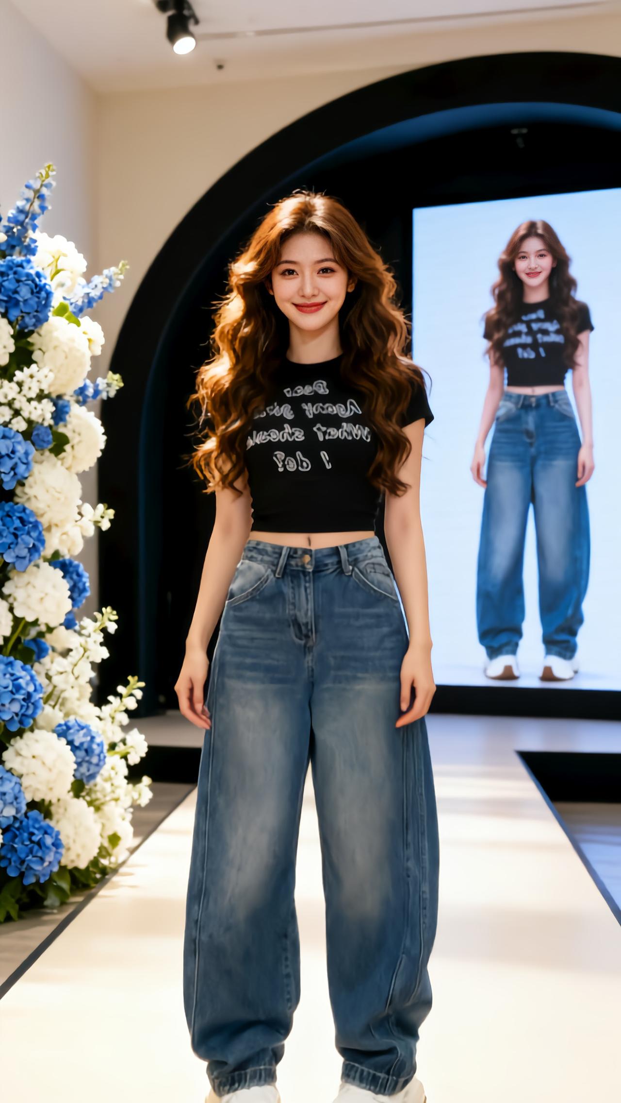 牛仔裤穿搭 牛仔裤 夏日牛仔裤穿搭大赏 直筒显瘦秀场同款长裤 女孩潮流穿搭