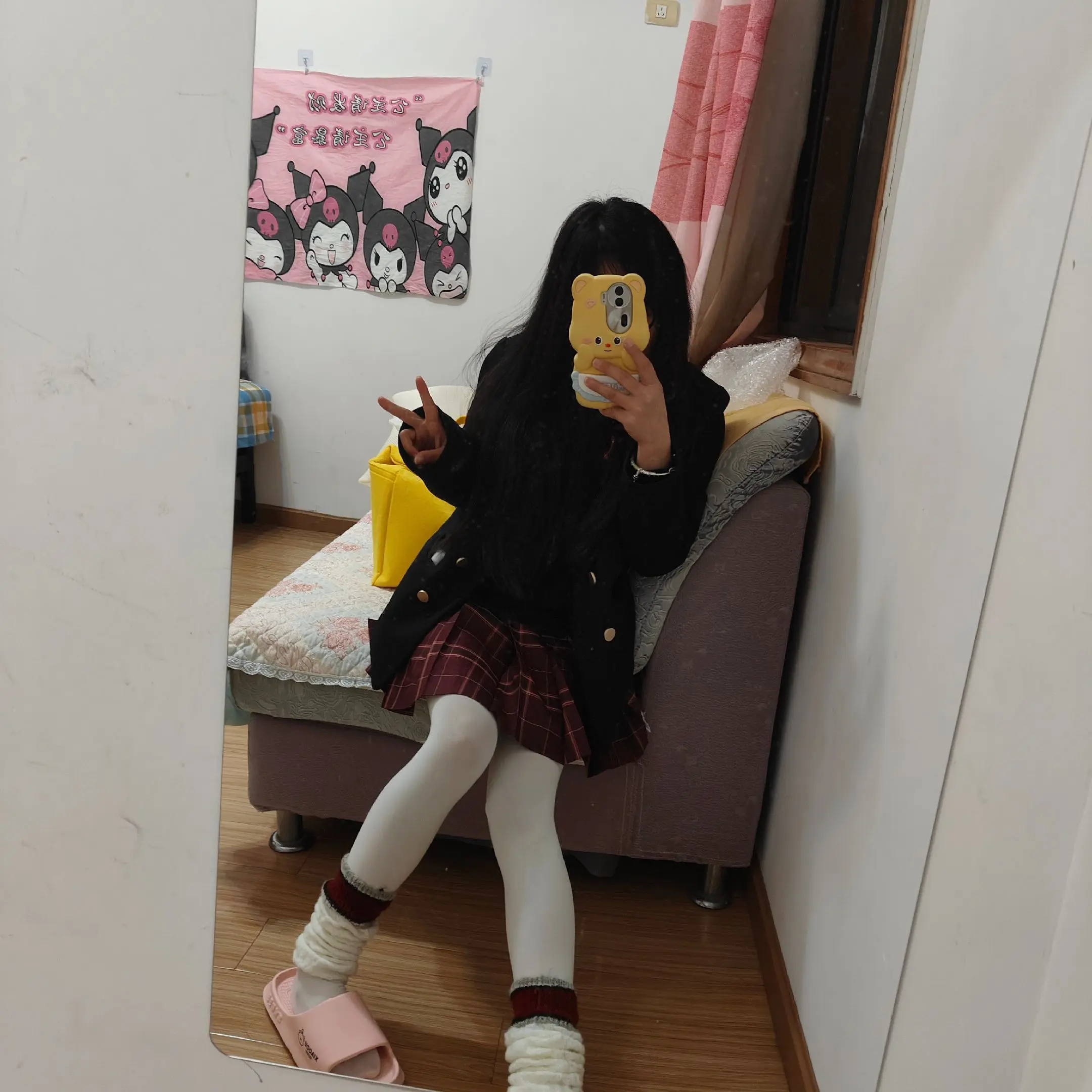 甜妹 JK JK制服 不愧是jk 对镜拍