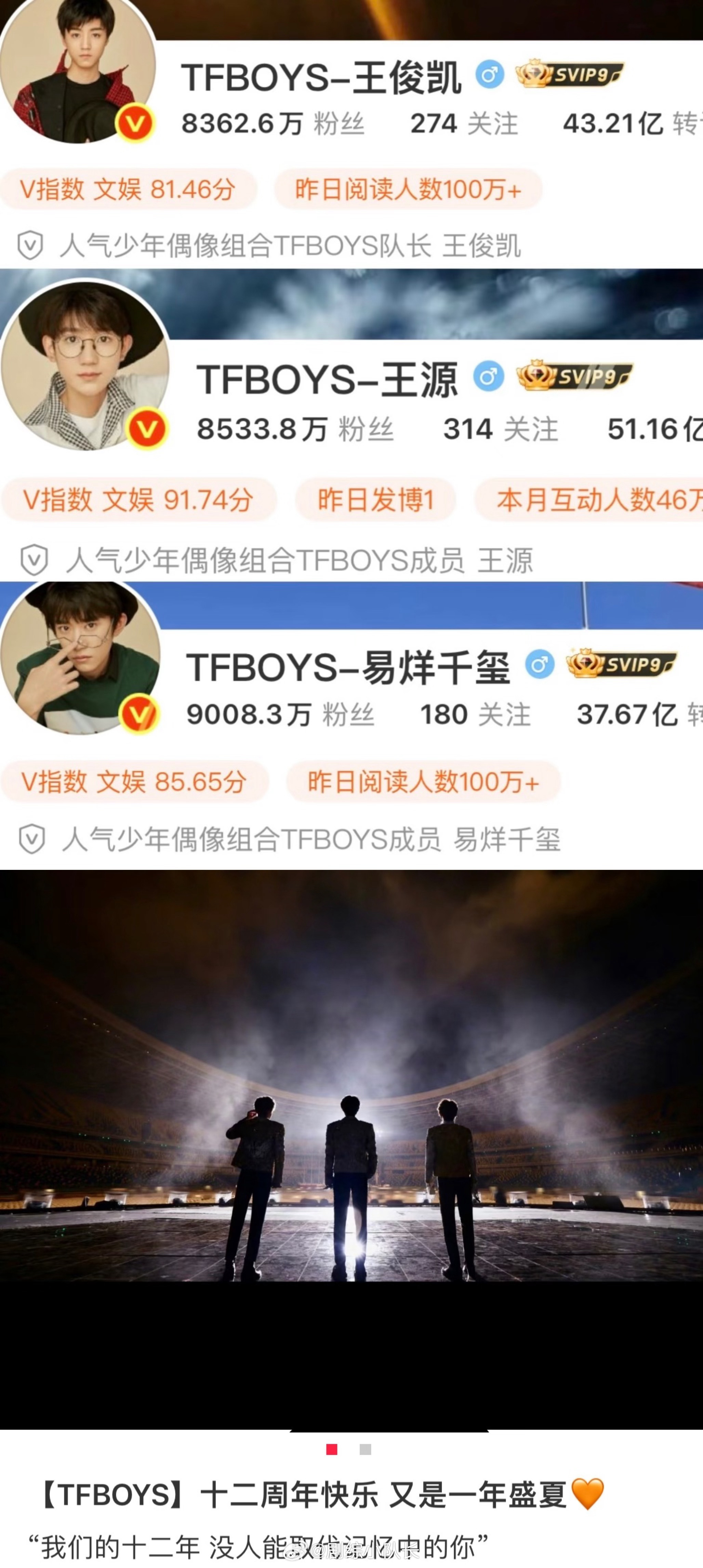 TFBOYS十二周年TFBOYS还能合体开演唱会吗感觉十周年演唱会应该是一个告别