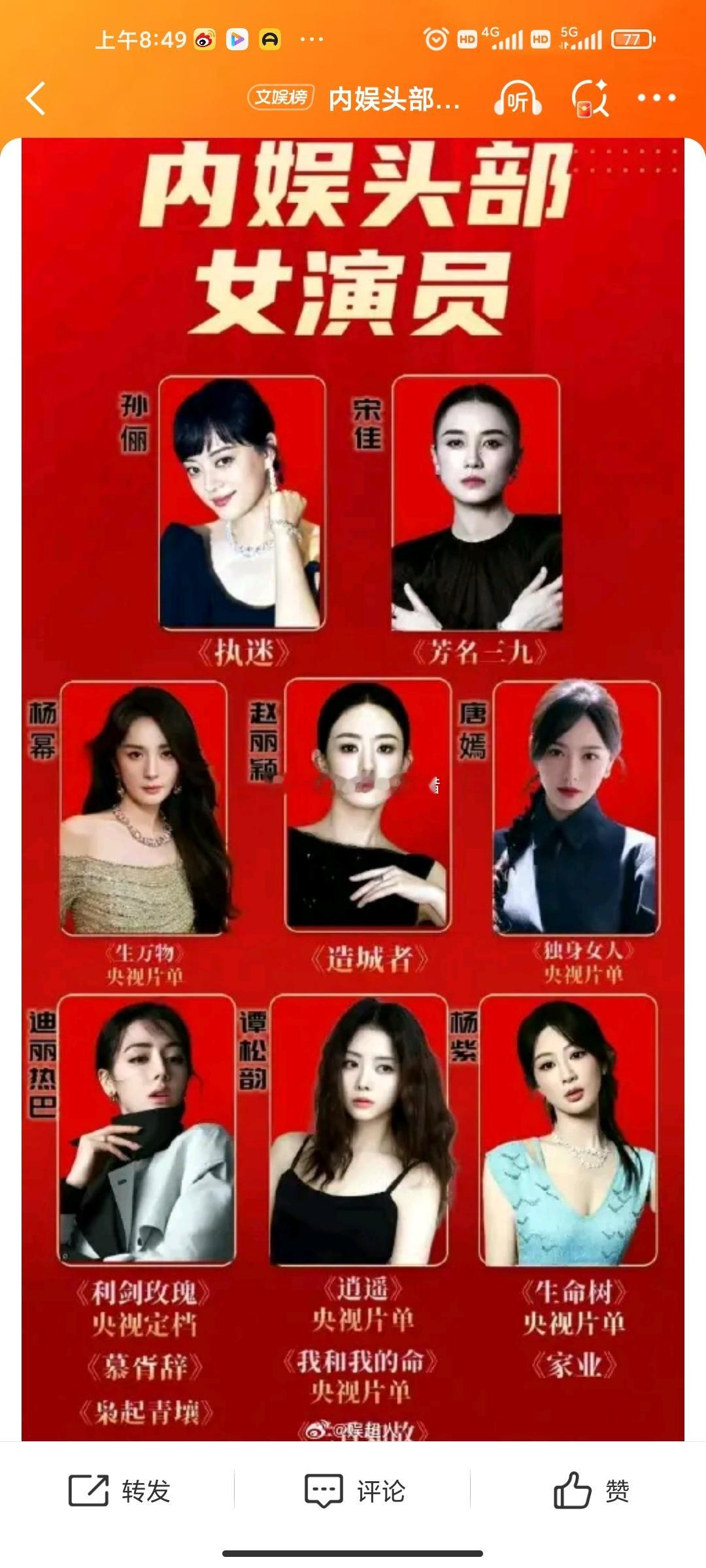 内娱头部女演员不是，这确定没人混进来吗？ ​​​