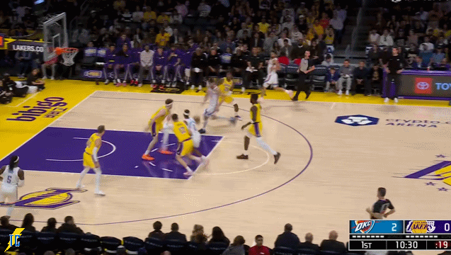 开场切特连得六分打停雷迪克！雷霆vs湖人雷霆