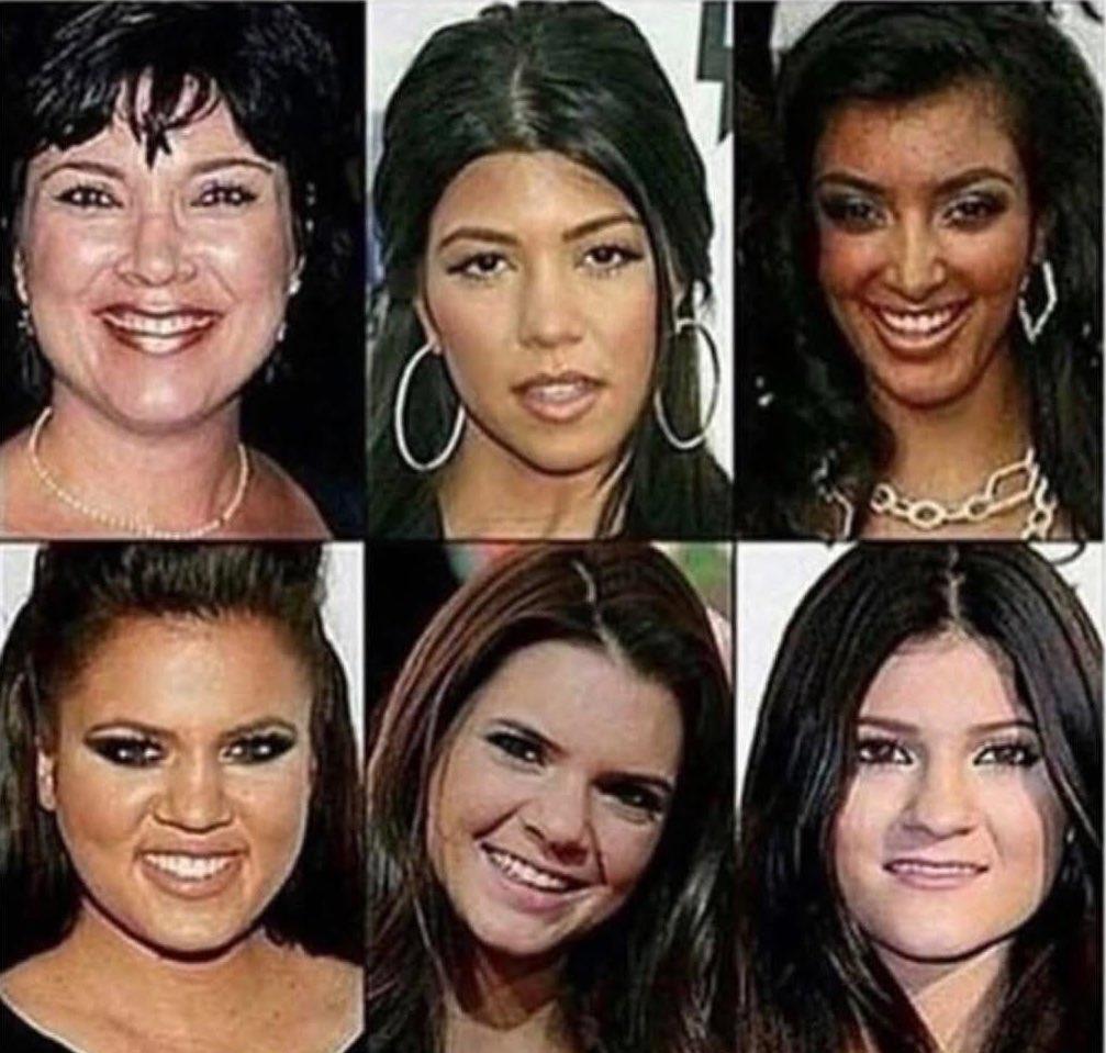 卡戴珊家族以前的全员原装脸真的太让人喜欢了，自然又可爱。看他们的前后对比照，能明