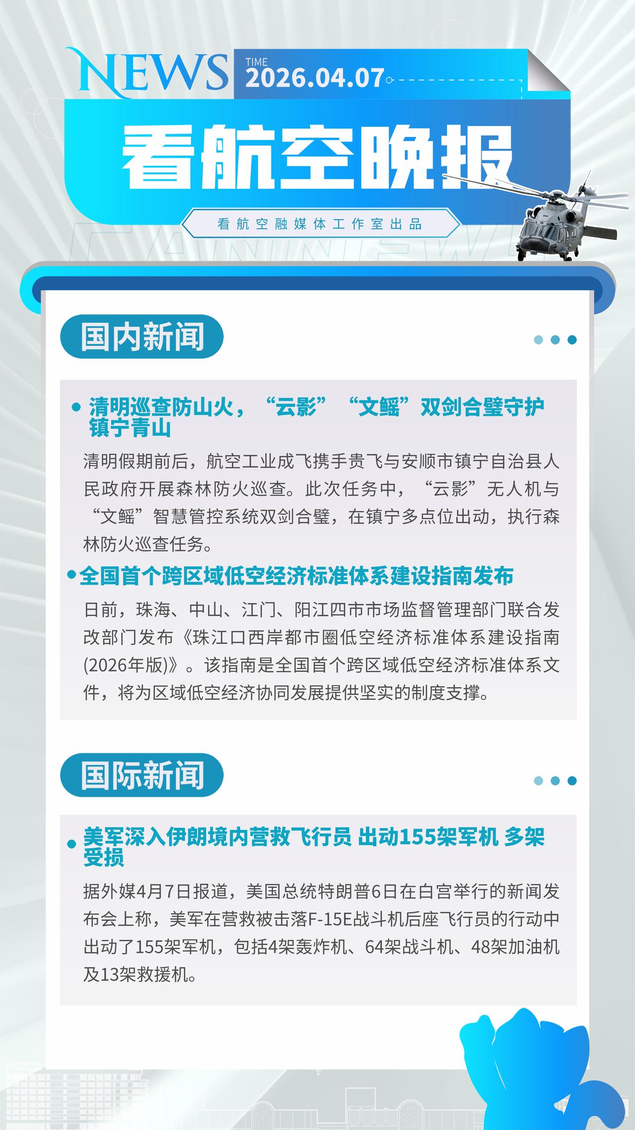 4.7晚报
清明巡查防山火，“云影”“文鳐”双剑合璧守护镇宁青山
全国首个跨区域