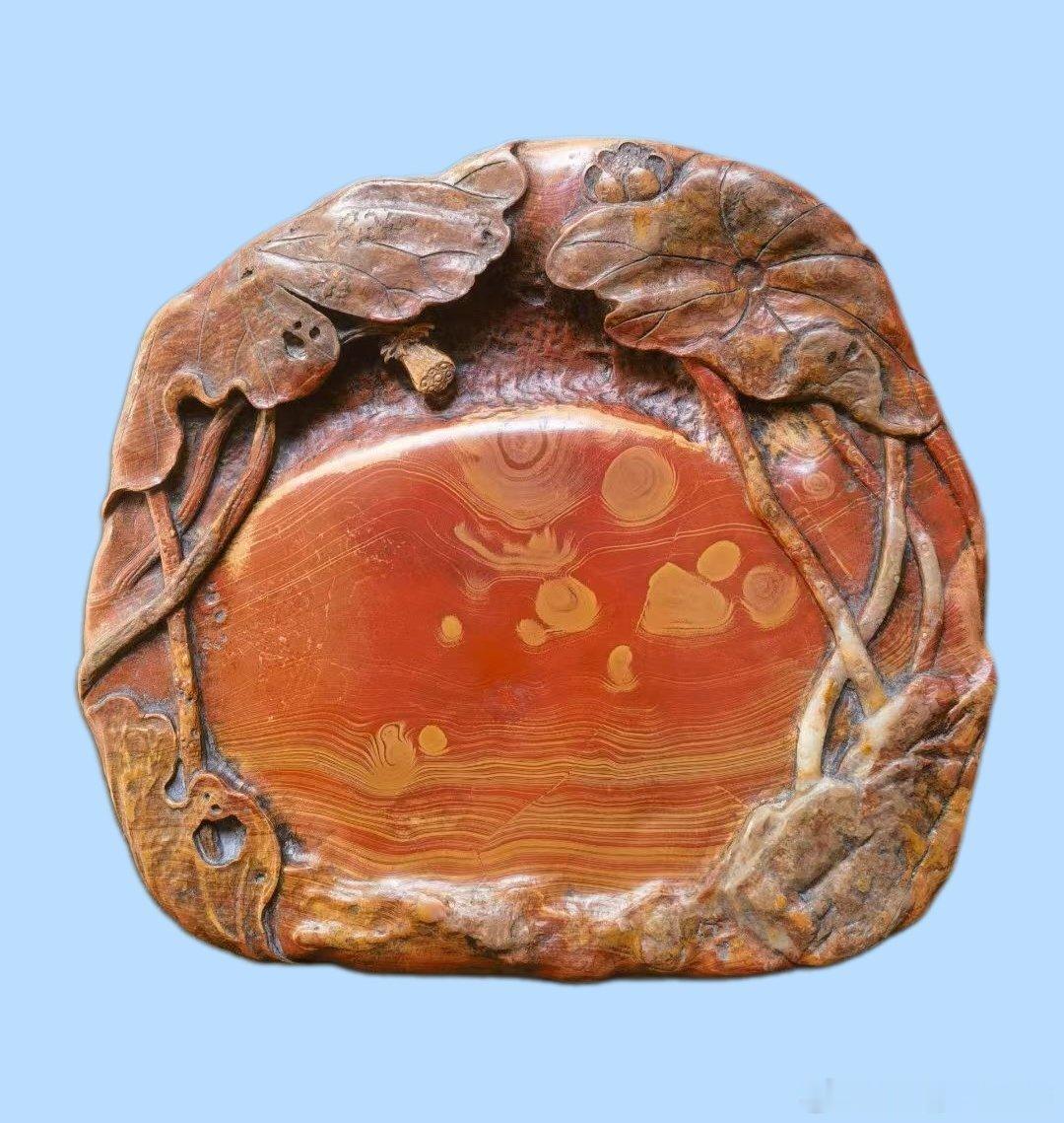 【精品展示】（二）砚台系列（5）：红丝砚❺～～周立波大师作品⑦。与师友们分享，一