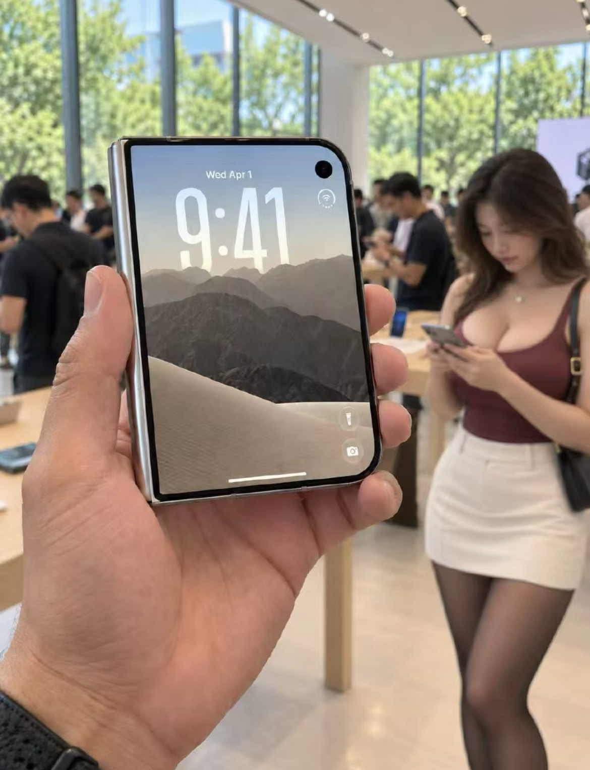 折叠意义是什么呢，这个产品推出感觉有点失望，这似乎不是苹果的风格iPhoneDu