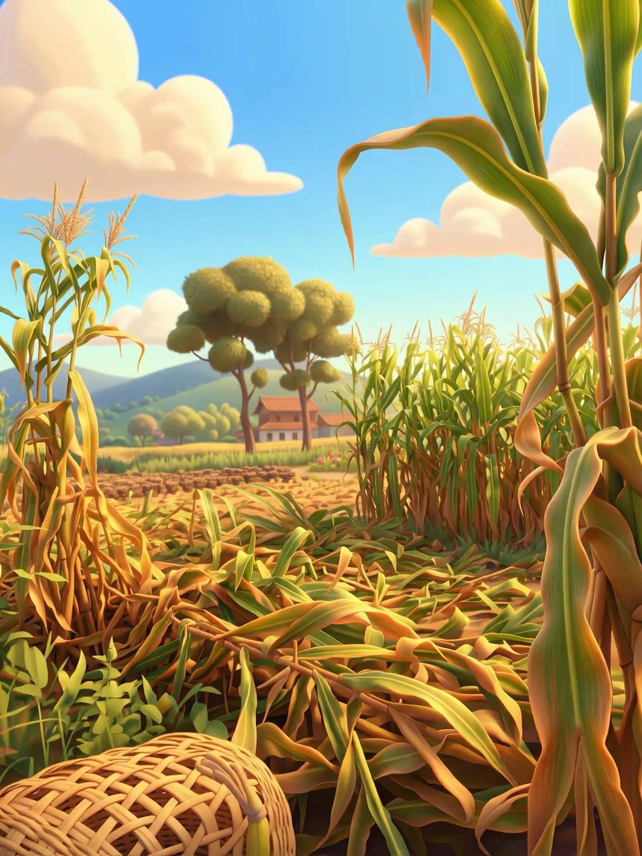 当家乡的玉米地，一键掉进宫崎骏的动画世界！ 🌽✨同样的田野，换个画风，瞬间治愈