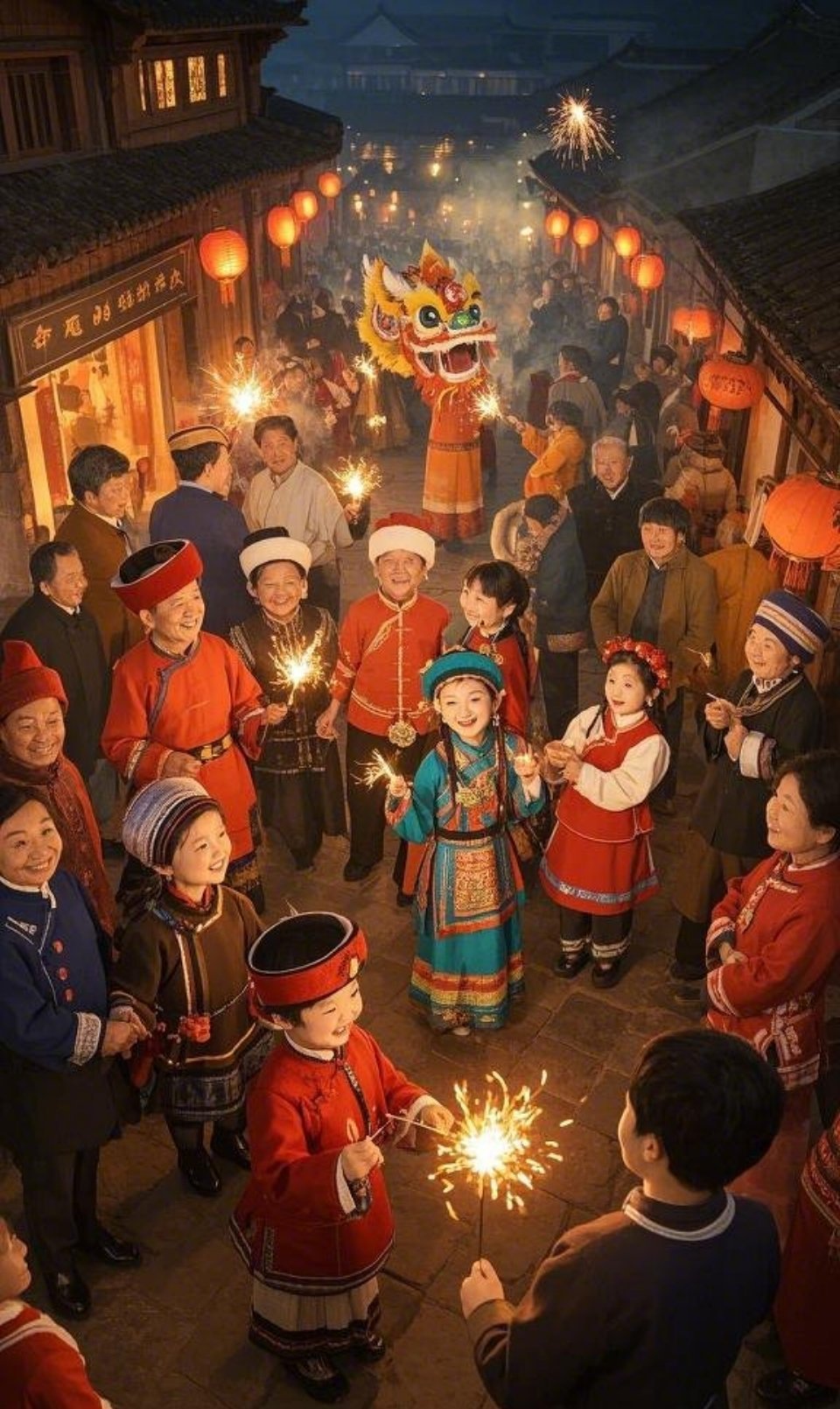 春节来临，华夏大地处处洋溢着热闹祥和，共庆团圆佳节。各民族各有各的年味，绘就出一