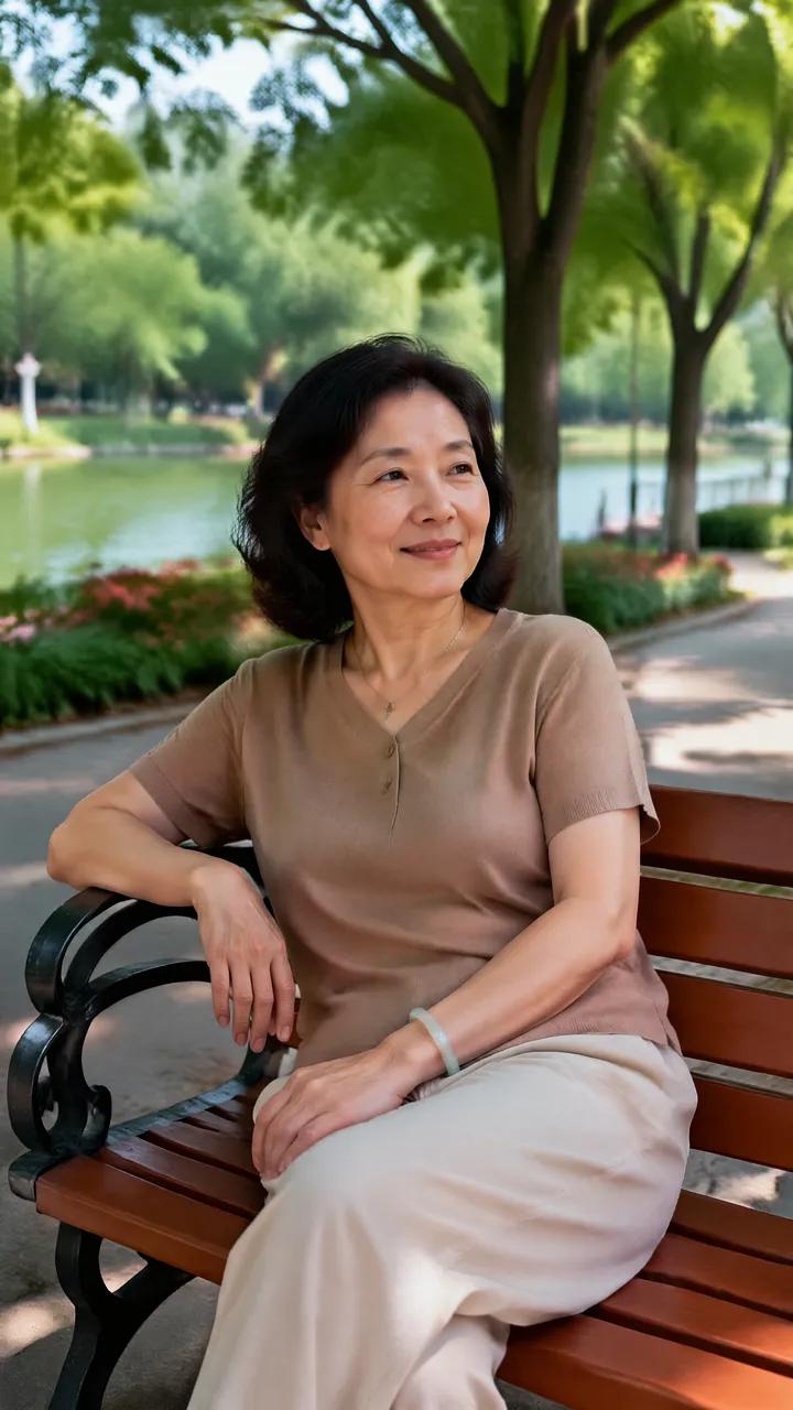 老伴去世三年，我在公园长椅上坐着想他，一个女人突然坐过来，她递给我一张照片，我看