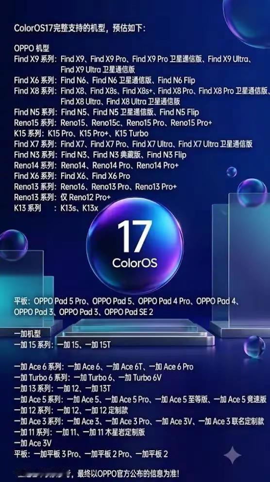 ColorOS 17确认8月内测：没有液态玻璃，OPPO终于不卷功能了，升级名单
