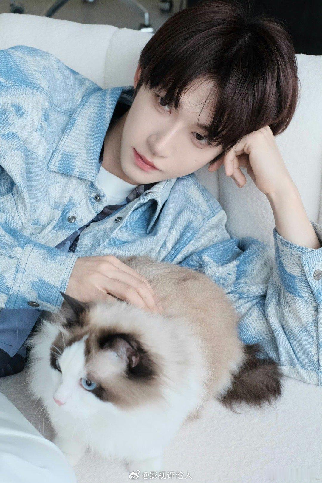 #刘宇的猫也参加猫王大赛了#谁看了不说一句臭豆腐完美继承了她爹的肤白貌美[爱慕]