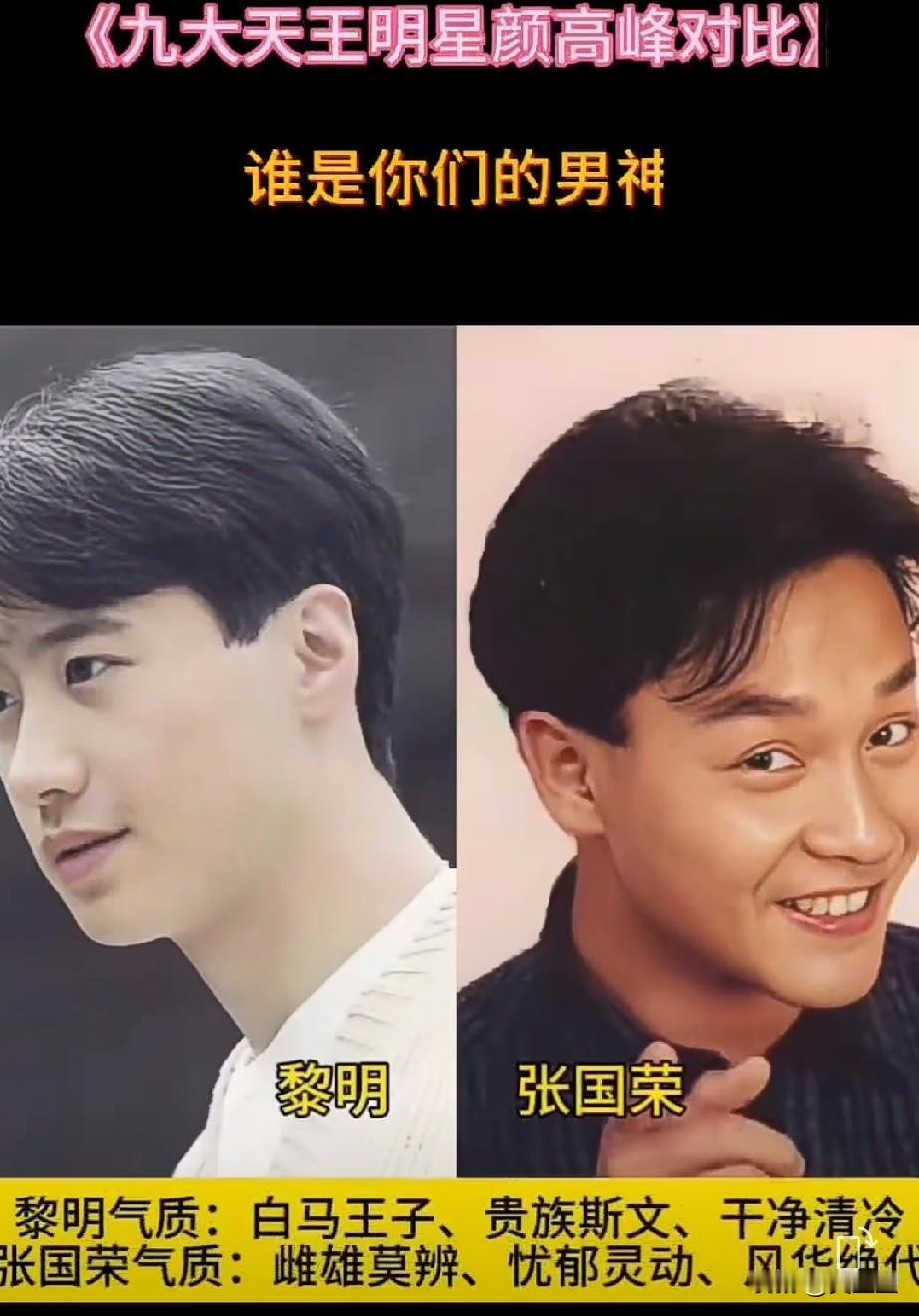 八大天王明星颜值高峰对比，谁是你们的男神？你们觉得他们的颜值能值多少分？