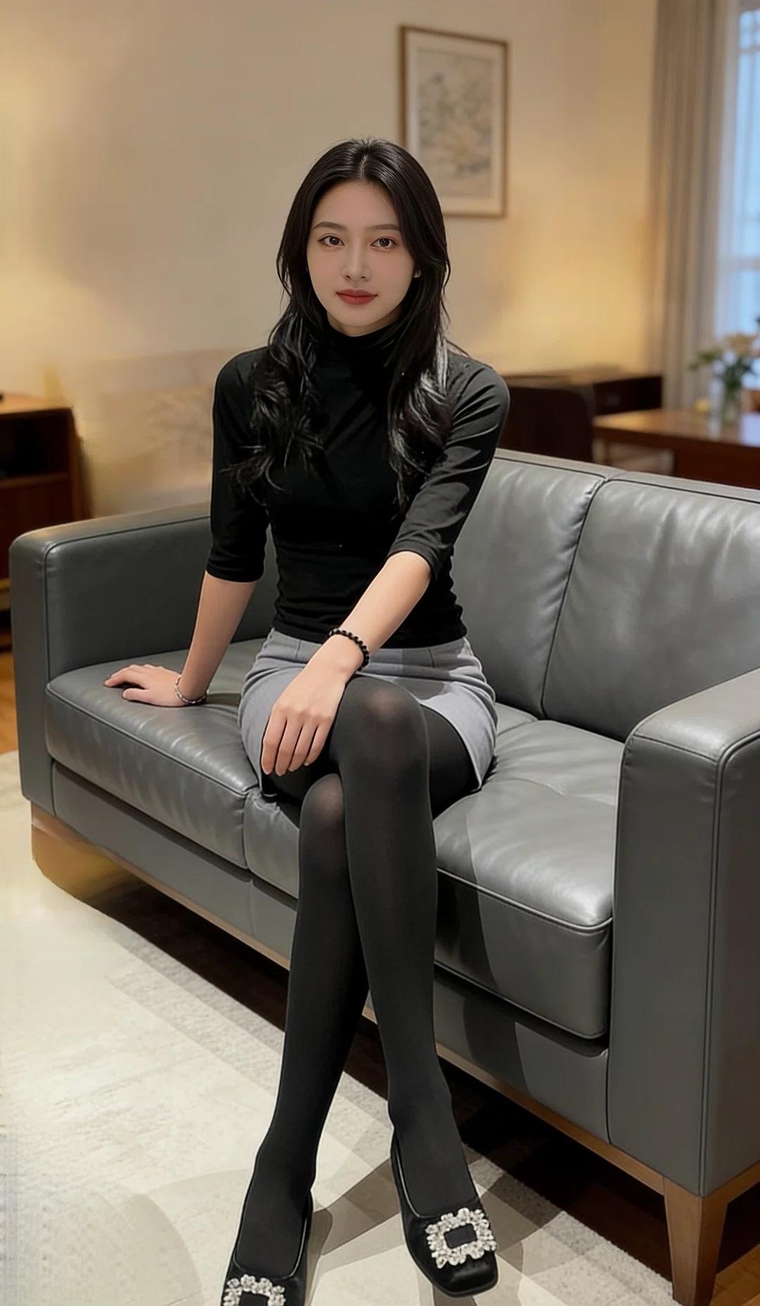 优雅黑丝穿搭，气质满分！