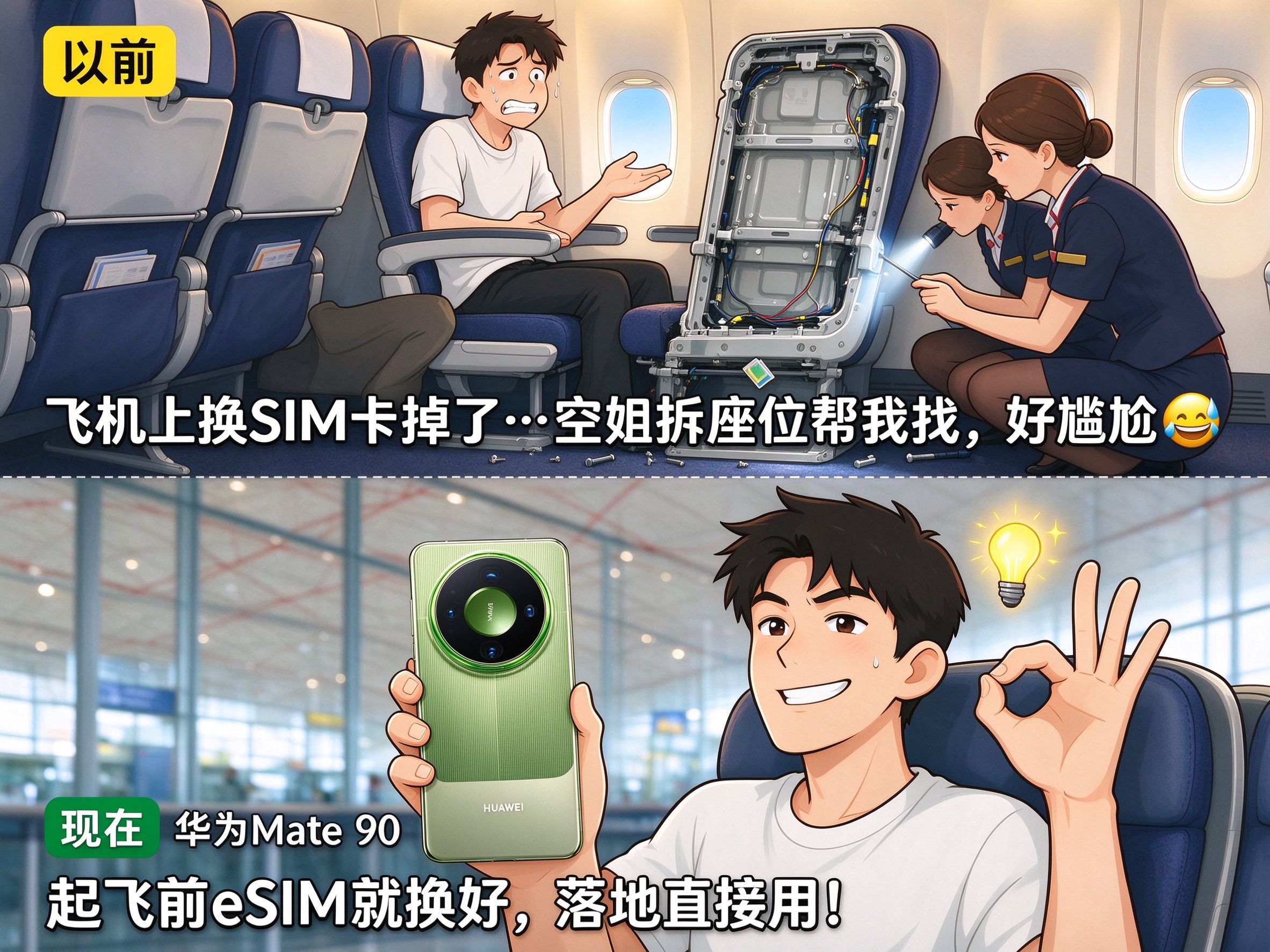 Mate90系列首发四卡三待 不得不说，创新还得看华为呀！双实体SIM+双eSI