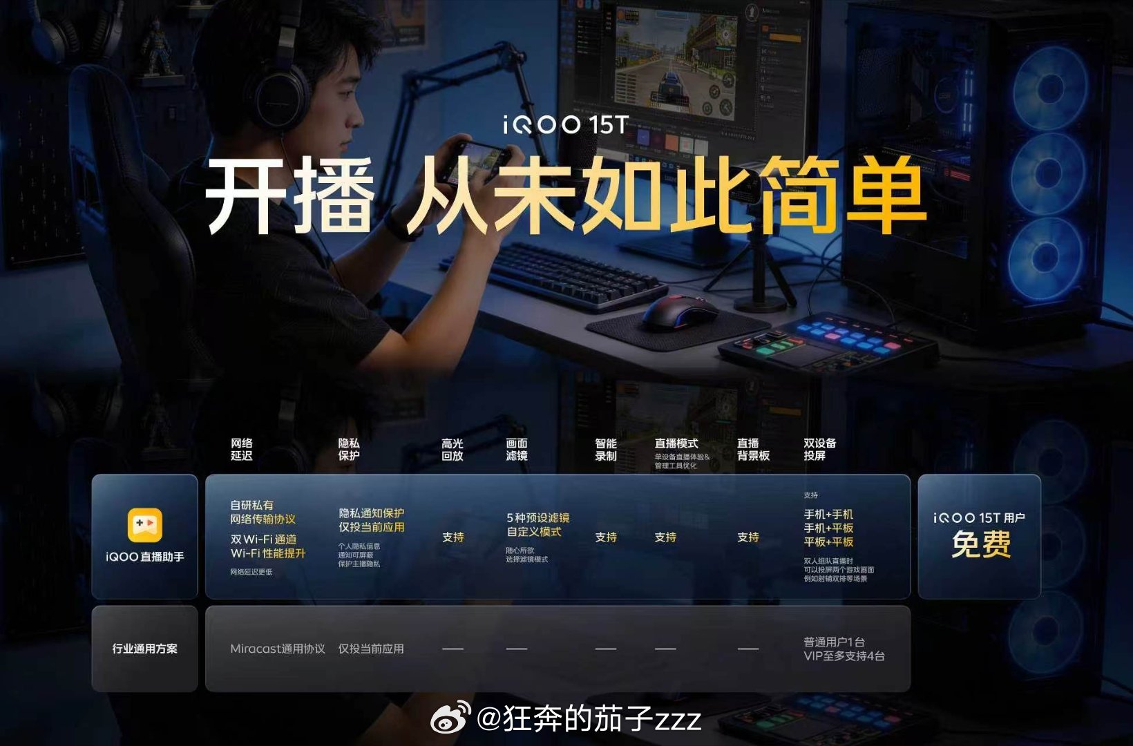 iQOO15T游戏直播助手：一键直播神器从一键分享高光到零门槛开播，一部手机就搞