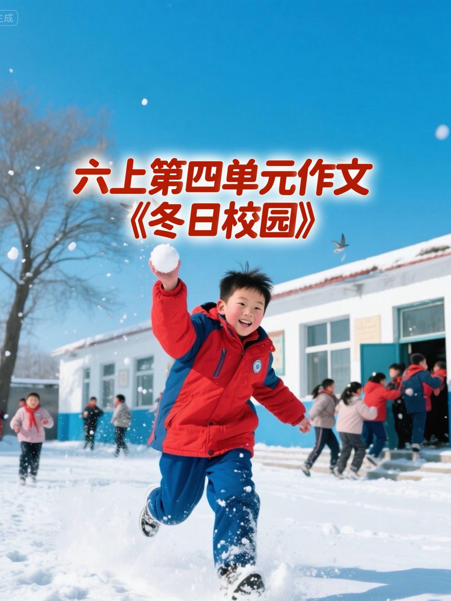 《冬日校园》 优秀范文。家长必读，小学六年级上册第四单元习作《笔尖流出...