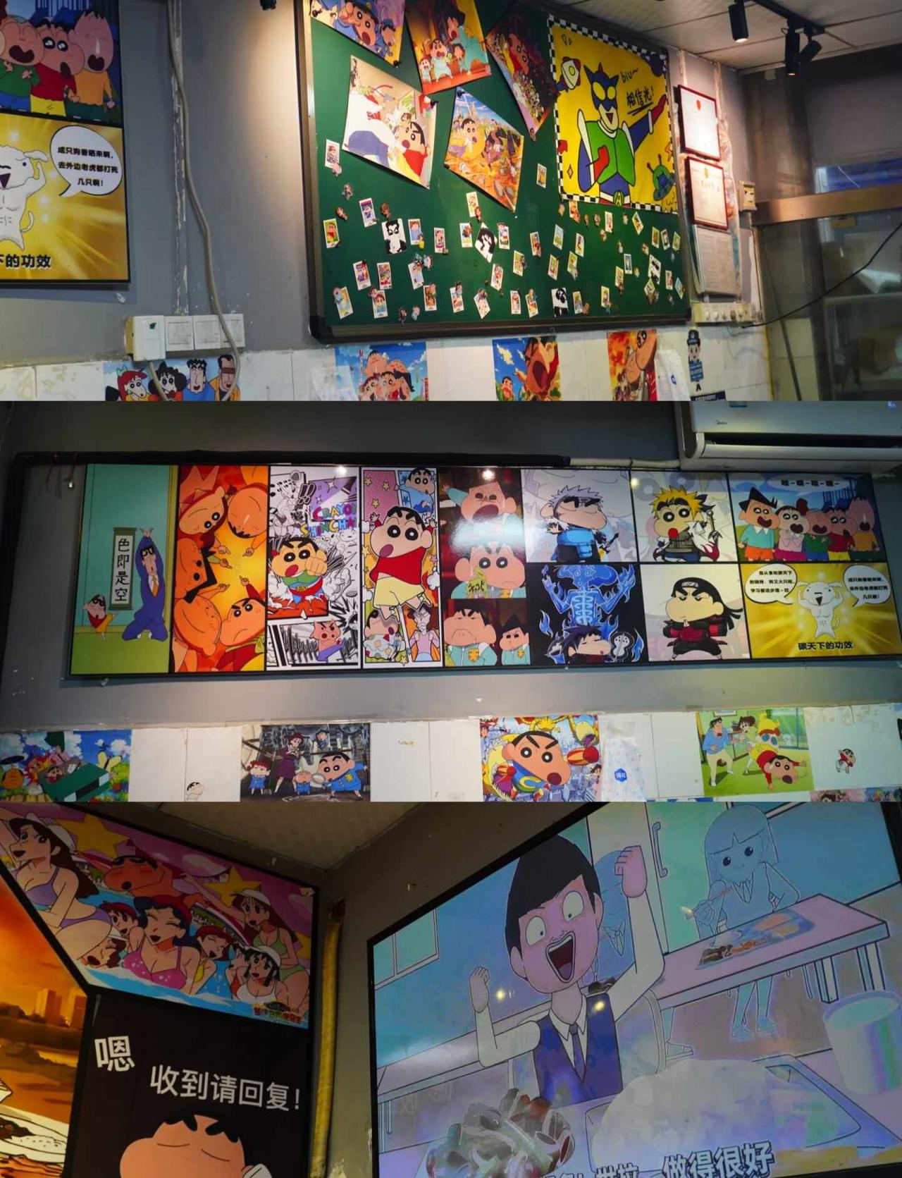 从化探店｜藏着蜡笔小新漫画墙的烧烤店✨
整面墙小新涂鸦超出片
一边撸串一边拍照两