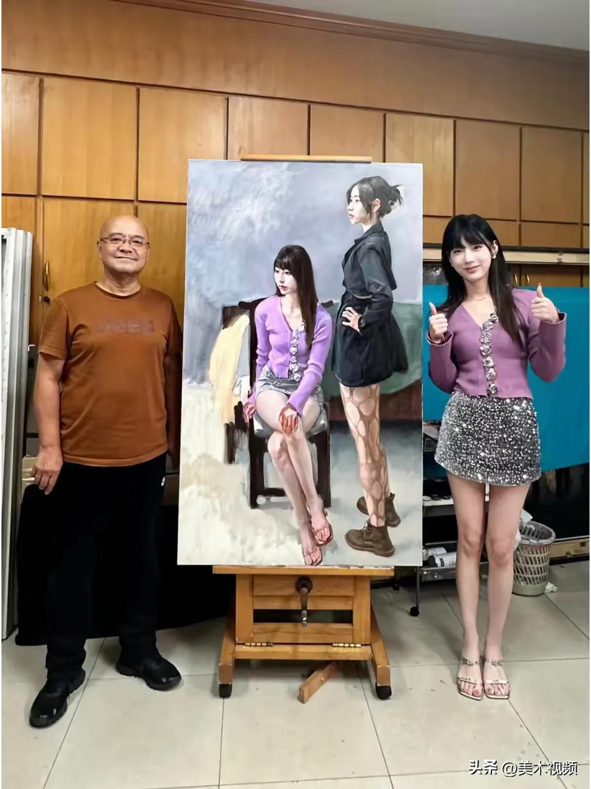 于小东油画人物双人全身像写生示范教学