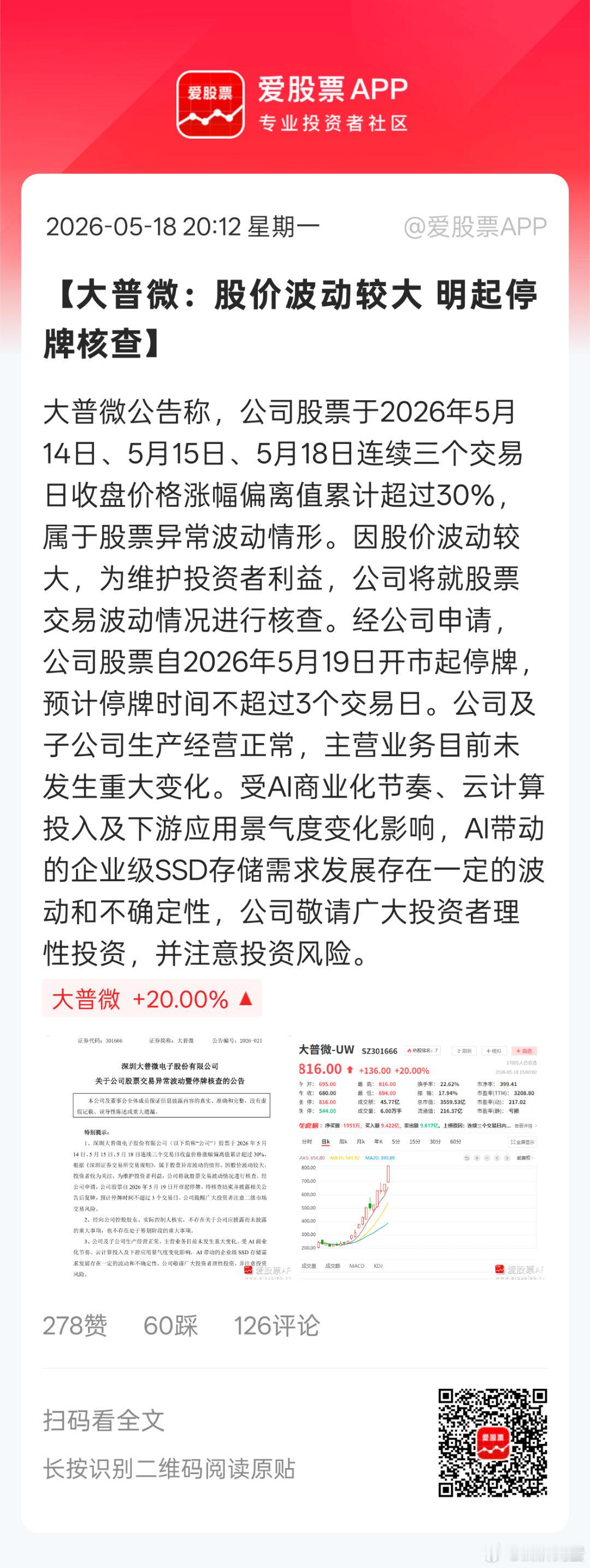 这个炒的是不是公司都慌了。。大普微，上市前专责机构分析预测乐观估值是500-60