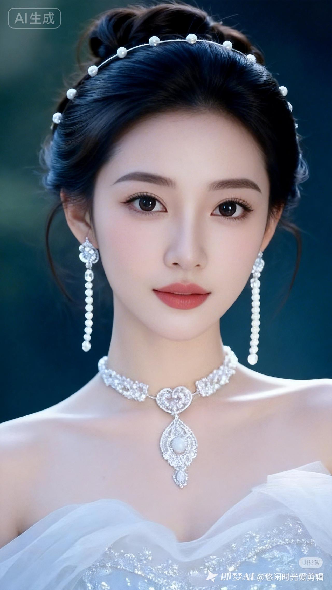 网上有位最美“抹胸裙”新娘火出圈了。她佩戴着华丽珠宝，身着浅蓝色抹胸裙，优雅动人