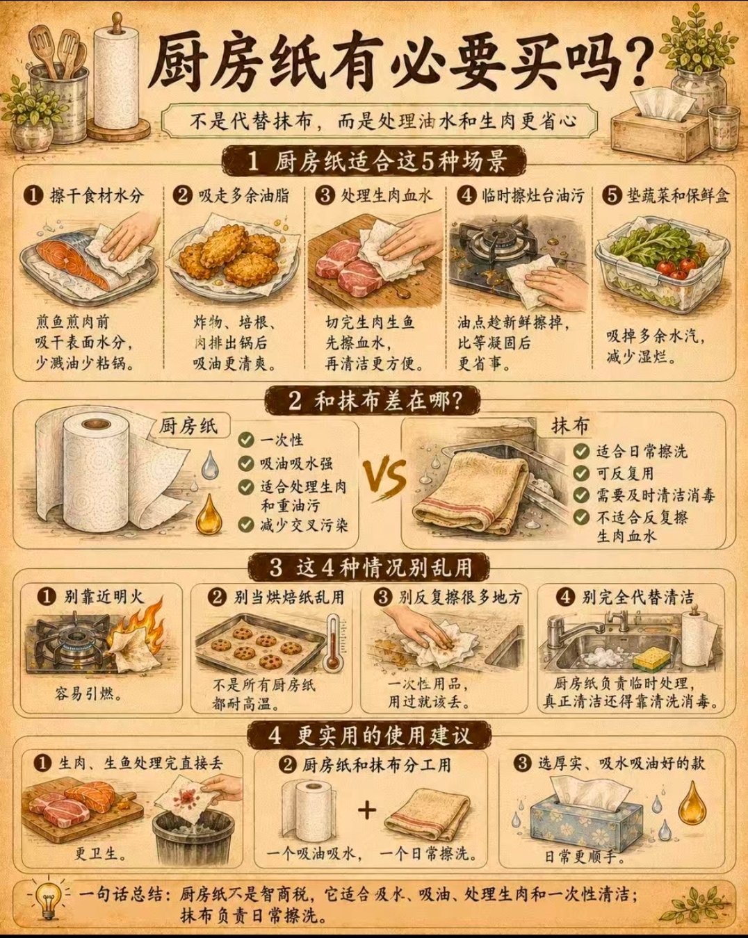 厨房纸 致癌物厨房纸这个物品就挺纠结的，我家里也会备厨房纸，但我平时还是喜欢用抹