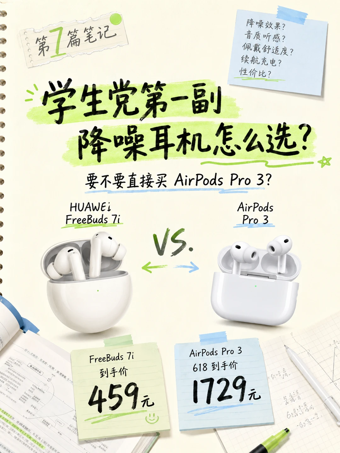 学生党第一副降噪耳机，直接买AirPods Pro 3