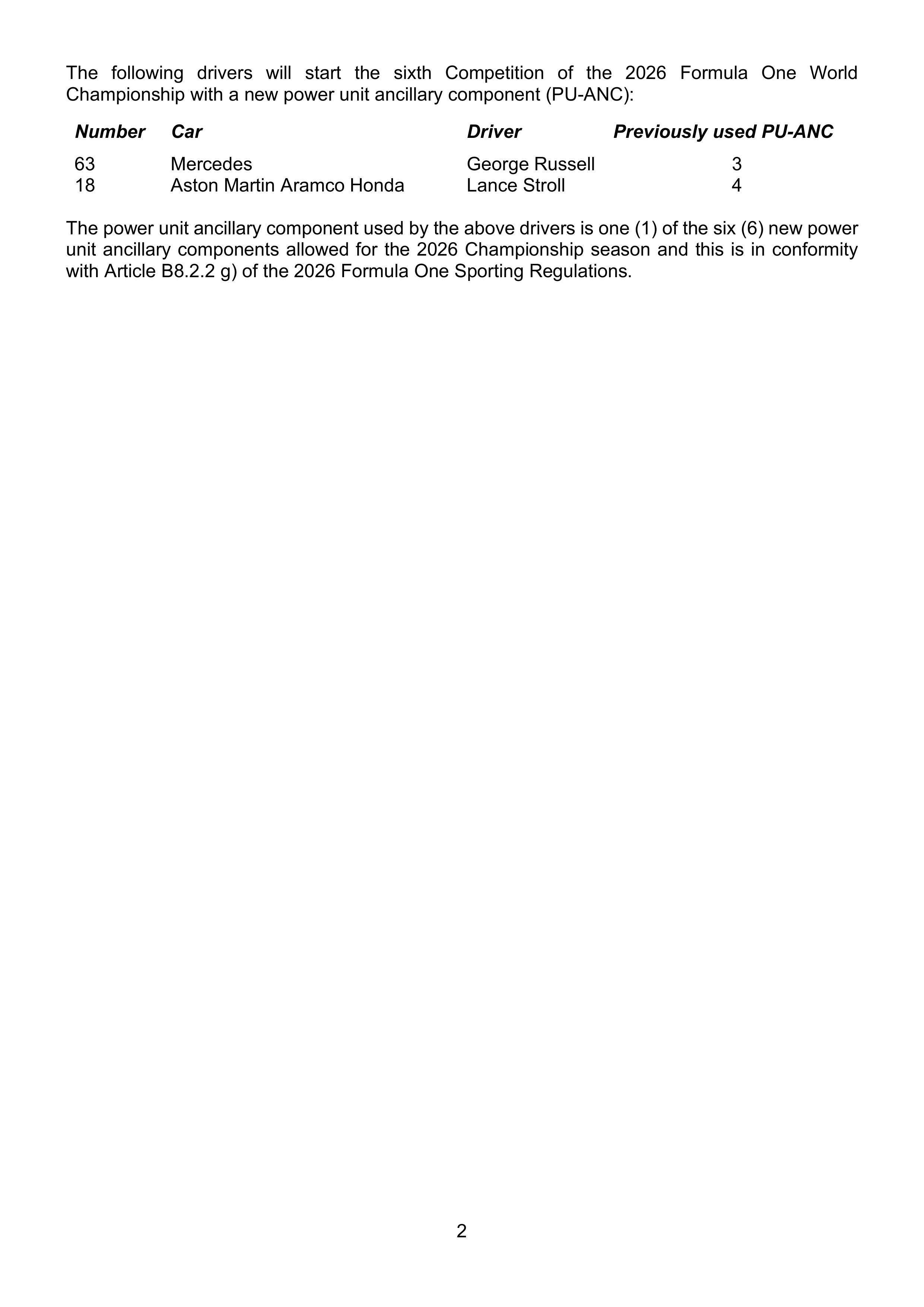 目前George的动力单元（PU）使用情况如下：- ICE 内燃机：2/4- T