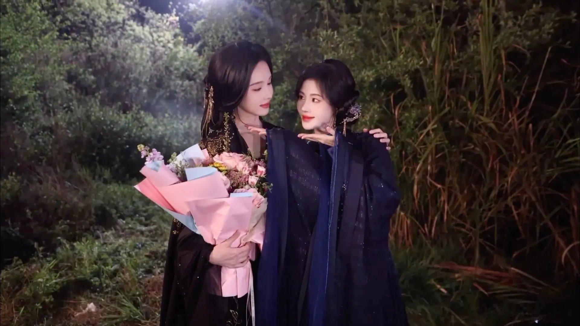 陈都灵请鞠婧祎剧组喝人参花茶鞠婧祎32岁生日，陈都灵送全网独一份定制手工人参花茶